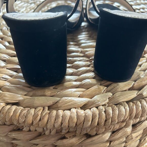 Bamboo Women’s Black Block Heel Sandal with Two Straps 2 Inch Heel Size 8.5 - Picture 4 of 7